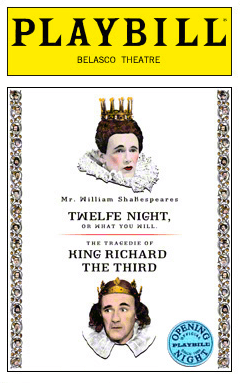 Twelfth Night/Richard the Third in Rep Limited Edition Opening Night Playbill 